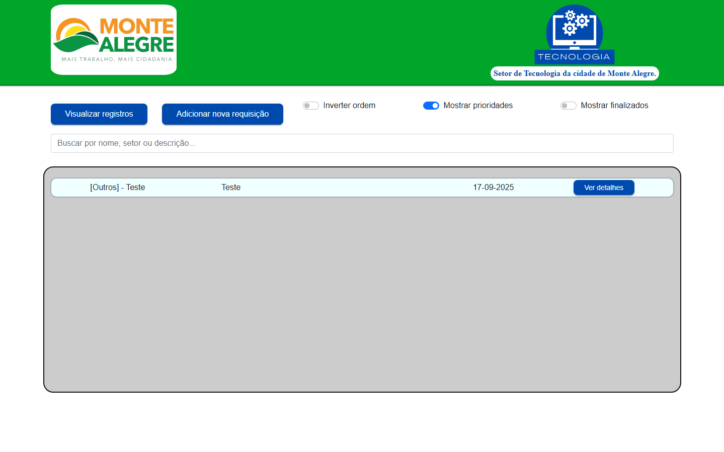 Registro suporte